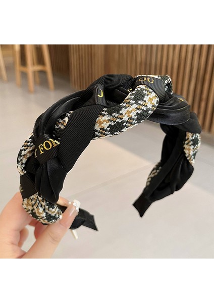 Sonbahar ve Kış Yeni Yüksek Kranial Üst Çok Yönlü Saç Bantları Moda Kıdemli Kişilik Duygusu Düz Renk Kafa Bandı Fransız Retro Geniş Yüzey Saç Aksesuarları (Yurt Dışından)