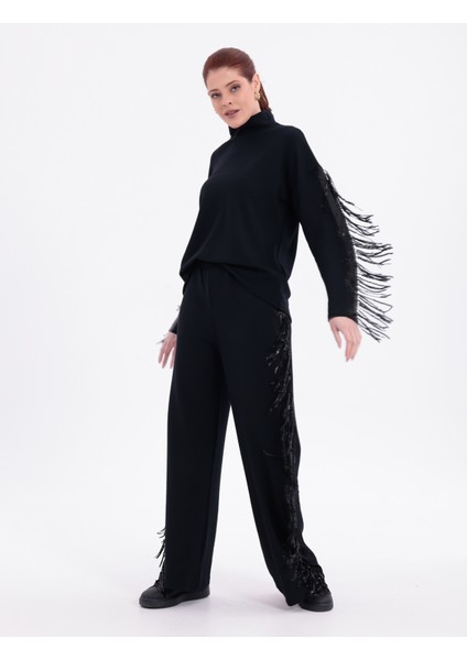 Boncuklu Pullu Püsküllü Yarım Balıkçı Yaka Alt Üst Şık Tasarım Takım fiyatları