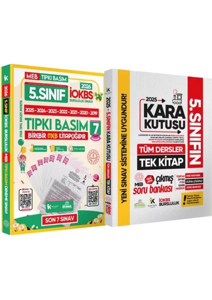 5.sınıf Iokbs Paket 7li Tıpkı Basım ve Tüm Dersler Tek Kitap Çözümlü Çıkmış Soru Bankası 2li Set