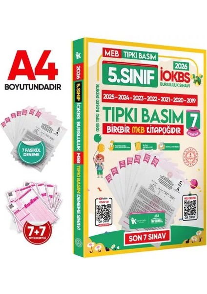 5.sınıf Iokbs Paket 7li Tıpkı Basım ve Tüm Dersler Tek Kitap Çözümlü Çıkmış Soru Bankası 2li Set modelleri