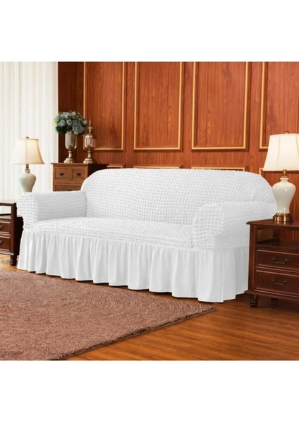 Bürümcük 3 Kişilik Koltuk Kılıfı, Berjer Örtüsü, Lastikli, Esnek, Etekli Üç Kişilik (1 Adet)