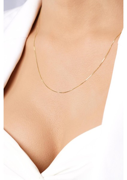 14 Ayar Altın Küp Zincir Kolye 0,40 mm modelleri