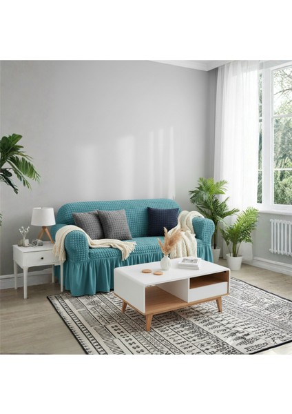 Bürümcük 3 Kişilik Koltuk Kılıfı, Berjer Örtüsü, Lastikli, Esnek, Etekli Üç Kişilik (1 Adet)