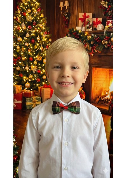 Ekose Desenli Yılbaşı Papyonu