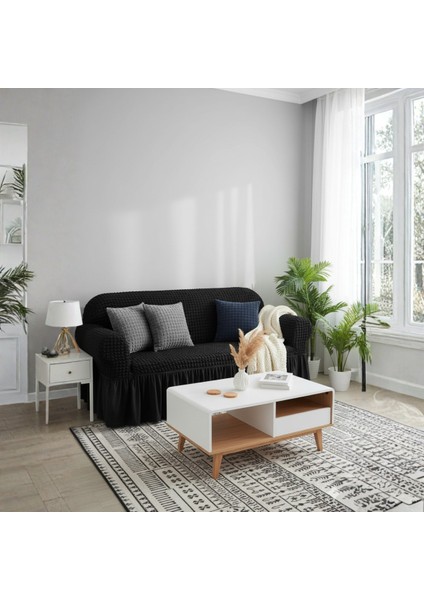 Bürümcük 3 Kişilik Koltuk Kılıfı, Berjer Örtüsü, Lastikli, Esnek, Etekli Üç Kişilik (1 Adet)