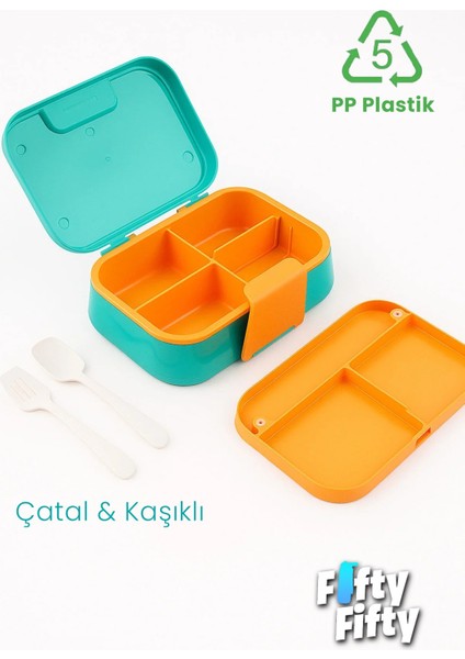 1030 ml Tek Kat 4 Bölme Çocuk Beslenme Kutusu Çatal / Kaşık -FFB1262 modelleri