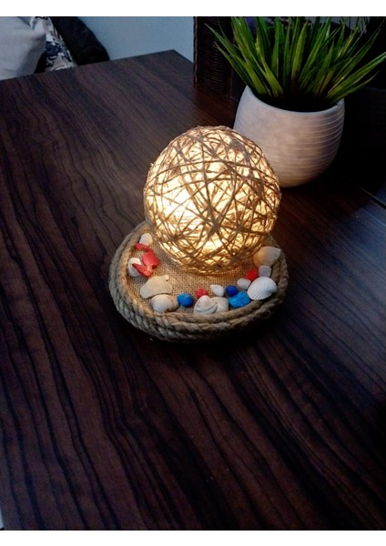 Dekoratif Hasır Gece Lambası Masa Üstü Süsü