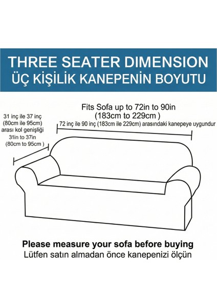 Bürümcük 3 Kişilik Koltuk Kılıfı, Berjer Örtüsü, Lastikli, Esnek, Etekli Üç Kişilik (1 Adet)