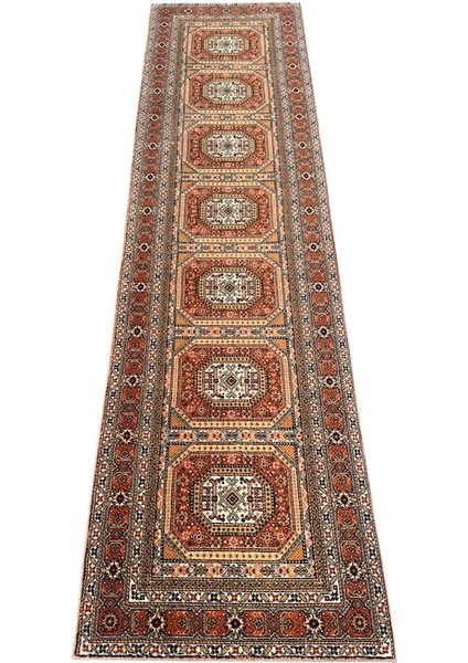 Saray Halı Klasik Yolluk 412-G 72X270 Kiremit Krem %100 Yün Yolluk Kiremit