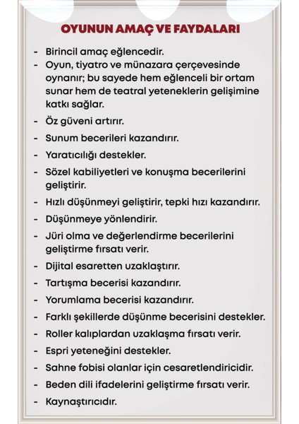 Sahne Teatral Performans Oyunu. Oyna, Eğlen, Paylaş ve Hünerlerini Göster...