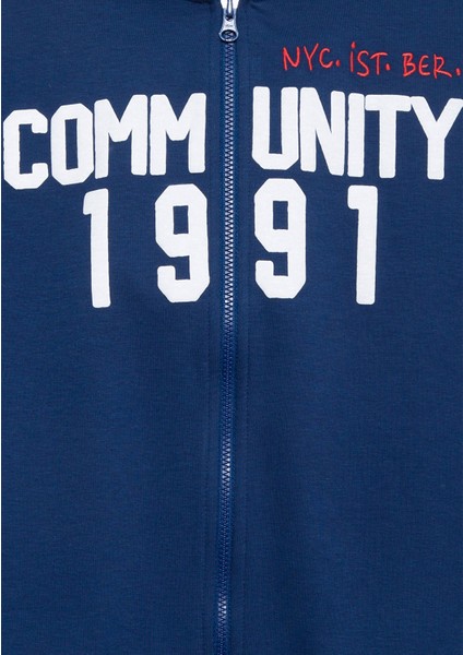 Fermuarlı Lacivert Sweatshirt 6S10119-70721