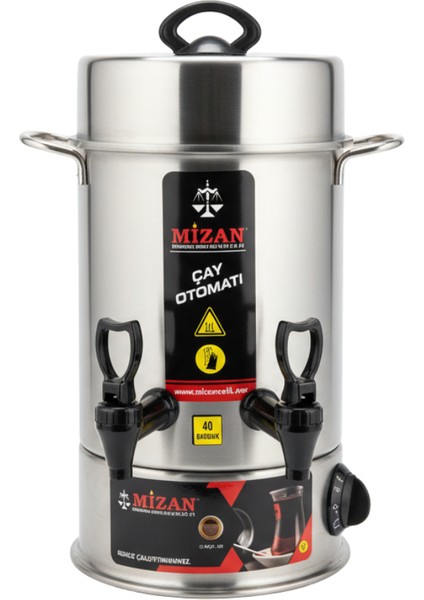 Mizan 40 Bardak Endüstriyel Çaymatik - Paslanmaz Çelik Çay Otomatı