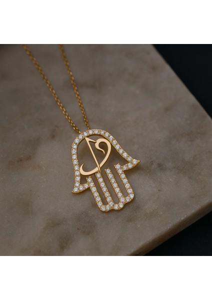 14 Ayar Altın Vav ve Elif Fatıma Eli Kolye fırsatları