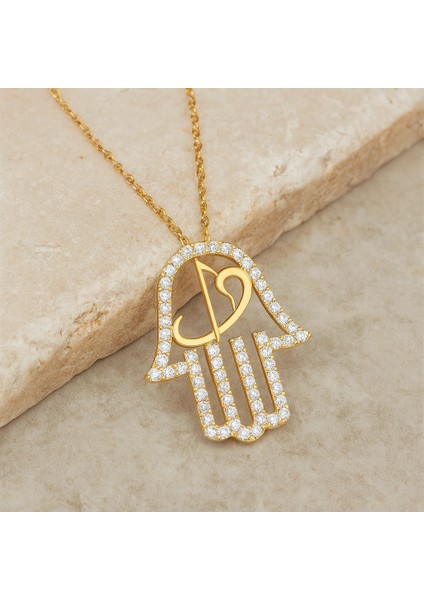 14 Ayar Altın Vav ve Elif Fatıma Eli Kolye indirimleri