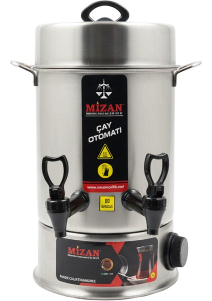 Mizan 60 Bardak Endüstriyel Çaymatik - Paslanmaz Çelik Çay Otomatı