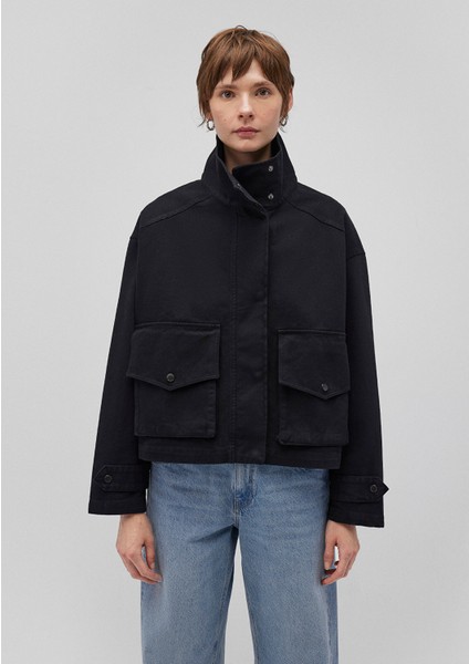 Dik Yaka Antrasit Oversize Ceket 1110254-70087