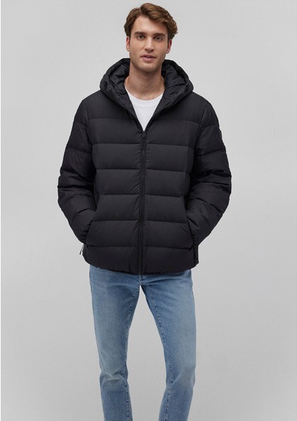 Kuş Tüyü Siyah Şişme Mont 0110193-71379