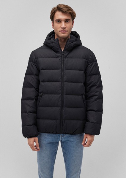 Kuş Tüyü Siyah Şişme Mont 0110193-71379