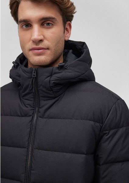 Kuş Tüyü Siyah Şişme Mont 0110193-71379