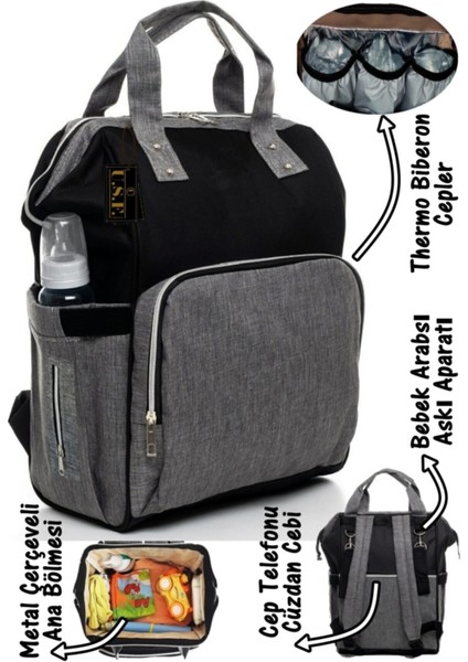Portbebe Ana Kucağı ve Bebek Bakım Çantası İkili Set