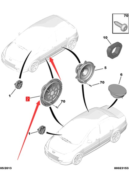 Araba Kapısı Hoparlör 9807145580 Peugeot Için DC00436080 206 307 308 Ortak Citroen C2 C3 C4 C5 Picasso Xsara (Yurt Dışından) modelleri