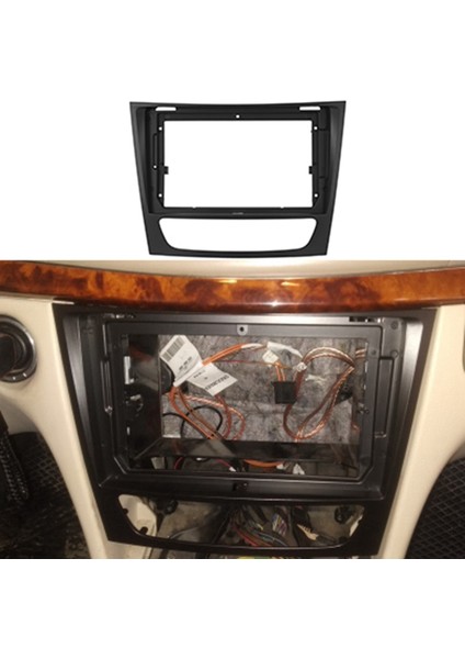 3x 1/2din Araç CD DVD Çerçeve Ses Sesli Adaptör Dash Trim Kitleri Facia Panel 9 Inç Benz E-Serisi W211 1999-2007 (Yurt Dışından) fırsatları