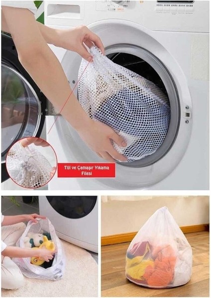 1 Adet Ipli Çamaşır Yıkama Filesi, Kirli Temiz Elbise Kıyafet Torbası Asker Üniversite Yurt modelleri