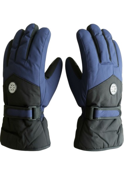 Su Geçirmez İçi Kalın Kürklü Kışlık Kar Kayak Motosiklet Outdoor Eldiven L-XL Beden–Unisex