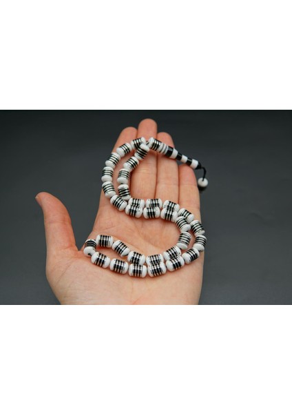 Siyah İnci Oltutaşı Helezon Işlemeli Oltu Taşı Tesbih ST000156 indirimleri