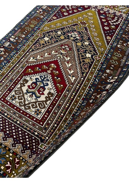 El Dokuma Sıfır Koleksiyonluk Yahyalı Halısı 117X225 Kök Boya %100 Yün Halı Renkli fiyatları