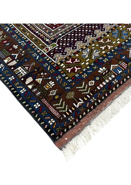 El Dokuma Sıfır Koleksiyonluk Yahyalı Halısı 117X225 Kök Boya %100 Yün Halı Renkli fırsatları