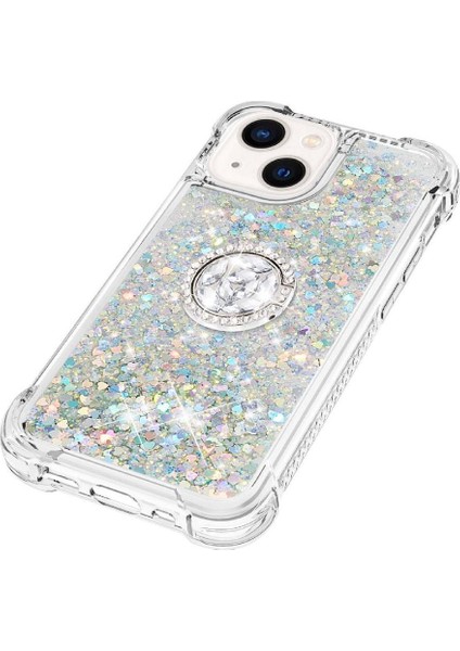 Halka Kickstand Köpüklü Kum Akış Halkası ile IPhone 14 Plus Için Telefon Kılıfı (Yurt Dışından) fiyatları