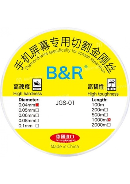 B&r Jgs-01 Cep Telefon & Tablet Ekran Ayırma Teli 0.04MM 1000METRE