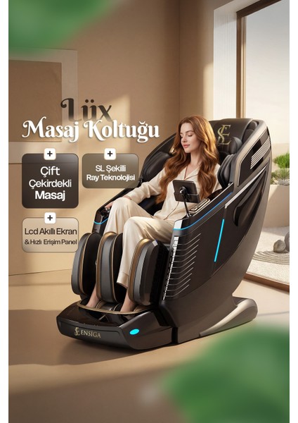 Premıum Tüm Vücut Sıfır Yerçekimi Baş Hava Yastıklı Ikili Çekirdek Elektrikli Lüks Masaj Koltuğu
