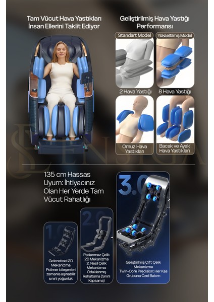 Premıum Tüm Vücut Sıfır Yerçekimi Baş Hava Yastıklı Ikili Çekirdek Elektrikli Lüks Masaj Koltuğu fırsatları
