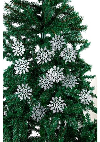 12li Simli Kar Tanesi Yılbaşı Çam Ağacı Süsü Noel Süsleri ile Ev Dekoru fiyatları