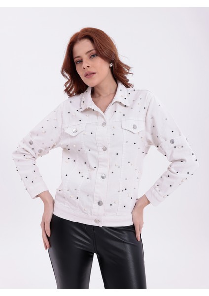 Denim Jean Taşlı Cepli Çıtçıtlı Çıkarılabilir Kol Detaylı Düğmeli Kot Ceket fiyatları