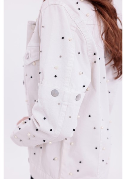 Denim Jean Taşlı Cepli Çıtçıtlı Çıkarılabilir Kol Detaylı Düğmeli Kot Ceket fırsatları