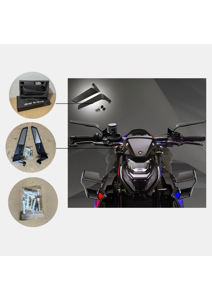 Hmapart H2 Gidon Bağlantılı Katlanabilir Ayna Takım 8 mm - 10 mm (K)