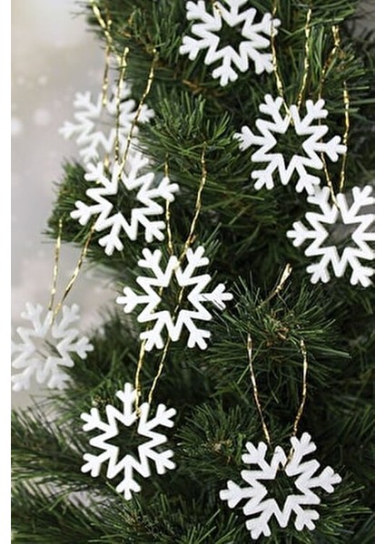20'li Yılbaşı Çam Ağacı Süsleri Beyaz Kar Tanesi Ahşap ile Ev Dekoru için Şık Süs fırsatları