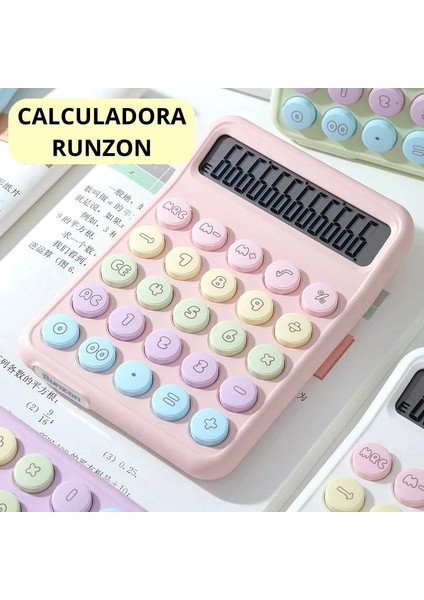 Runzon Renkli Hesap Makinesi Yuvarlak Uçlu 12 Hane Mavi RZ-822 (5148)