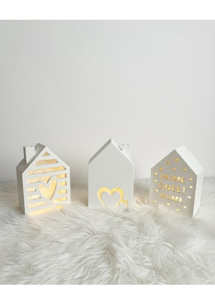 Modern Şık Home Evler Dekoratif Ürün 3'lü Beyaz modelleri