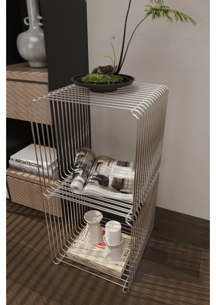 Miami Minimalist Metal Tel Yan Sehpa Modern Küp Yan Sehpa & Modüler Kitaplık fiyatları