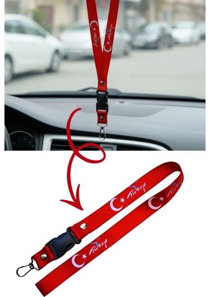 Türk Bayrak'lı Oto Torpido & Pandizot Üstü Peluş Halı / Oto Ayna Askısı / Tampon Dili & Çeki Ipi indirimleri