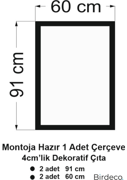 Montaja Hazır 1 Adet Çerçeve 4 Cm'lik modelleri