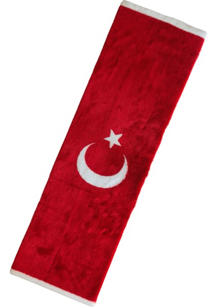 Türk Bayraklı & Ayyıldız Desenli Uzun Tüylü Yumuşak Torpido - Pandizot Koruyucu Pelüş Örtü Halı fiyatları