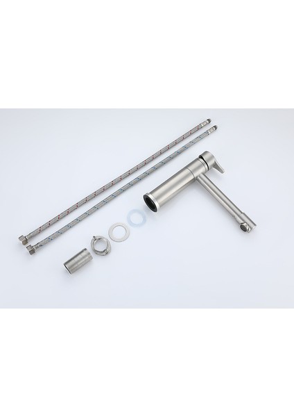 304 Paslanmaz Çelik Sıcak ve Soğuk Banyo Lavabo Musluğu, Döner Musluk, Tek Delikli (Yurt Dışından) fiyatları