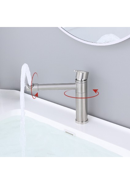 304 Paslanmaz Çelik Sıcak ve Soğuk Banyo Lavabo Musluğu, Döner Musluk, Tek Delikli (Yurt Dışından) modelleri