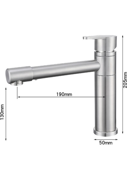 304 Paslanmaz Çelik Sıcak ve Soğuk Banyo Lavabo Musluğu, Döner Musluk, Tek Delikli (Yurt Dışından) indirimleri