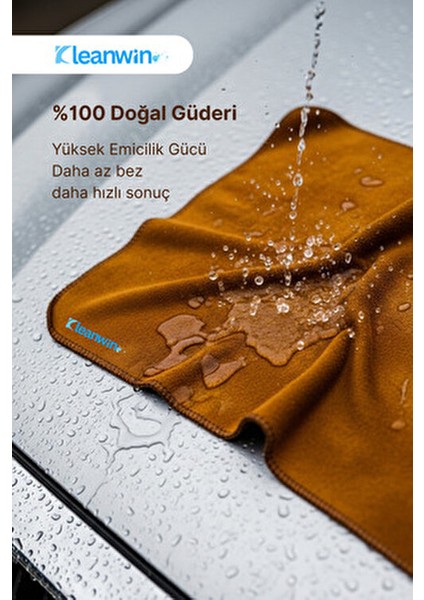 Luxury Shammy Lüx Güderi 50x70 cm 300 GSM Araç Yıkama ve Cam Temizlik Bezi Uzun Ömürlü